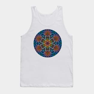 Psychedelic Kaleidoscopic Multi-Color Mandala Number 3 Circle Tank Top